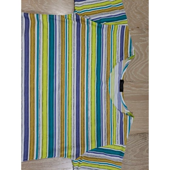 Oh My Bod "Black Label" Women's Long Sleeve Stretch Beach Sun Top Large Striped - Picture 3 of 9